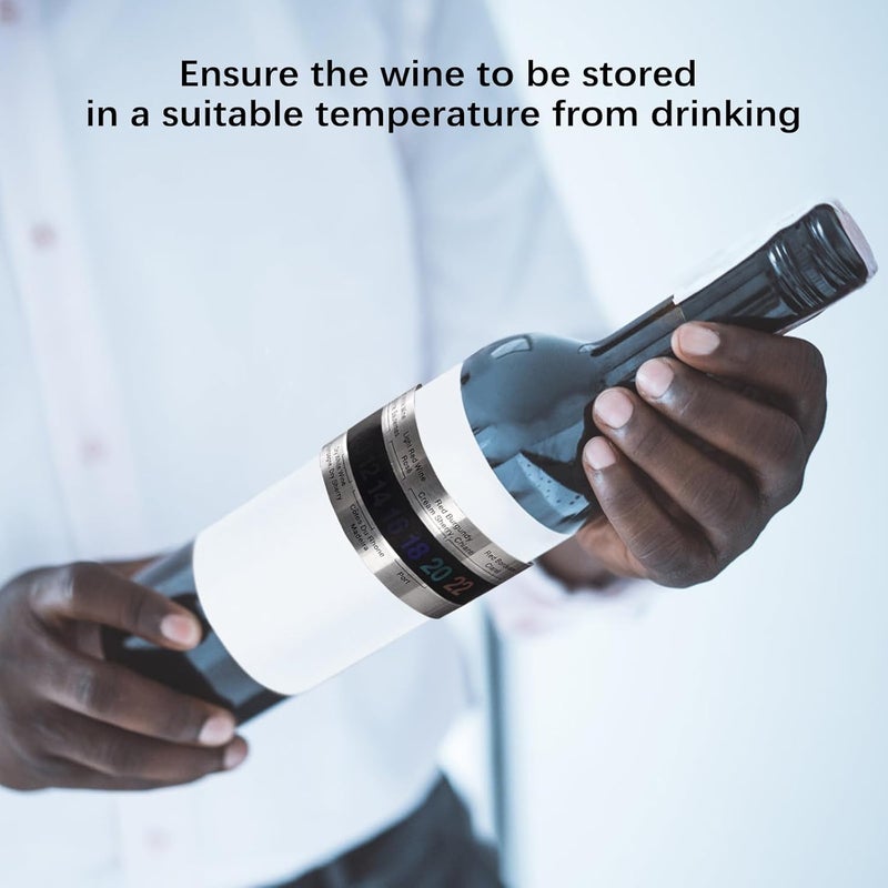 Flylin 2Pcs Stainless Steel Wine Bottle Thermometer, Digital LCD Display, Reusable, Portable, Ideal for Red & White Wine, Champagne, Whisky & Ale - Image 4